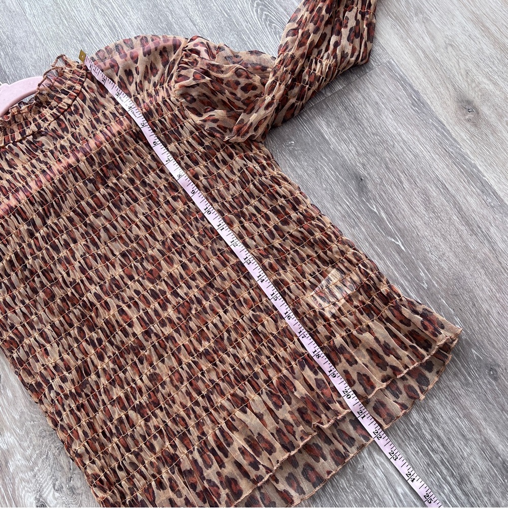 Free people hello there top leopard printed smocked - Picture 3 of 7